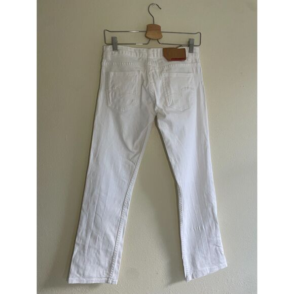 BCBG Maxazria Women Straight Leg Size 2 White Jeans Casual Boho Coastal Summer - Picture 3 of 7